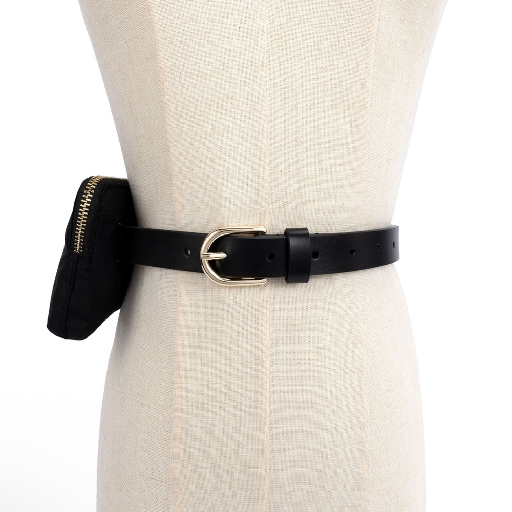 NWT Kate Spade Black Nylon Belt Bag Crossbody Waist Bag Classic - Picture 5 of 10